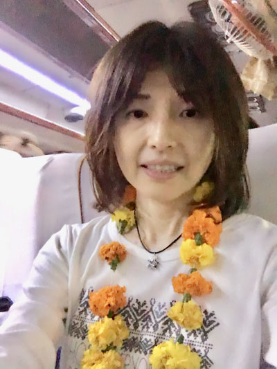 バスの中で自撮り