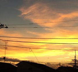 台風一過の夕焼け